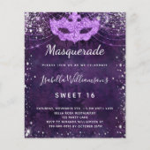 Budget masquerade purple silver glitter Sweet 16 (Front)