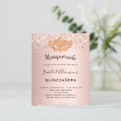 Budget Masquerade rose gold glitter Quinceanera (Standing Front)