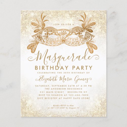 Budget Masquerade White Gold Glitter Dust Birthday