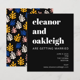 Budget Matisse Botanical Black Bold Wedding Invite