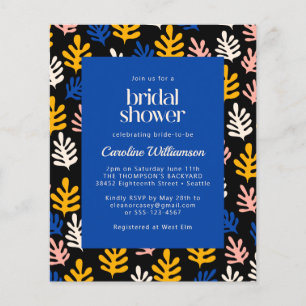 Budget Matisse Botanical Blue Black Bridal Shower