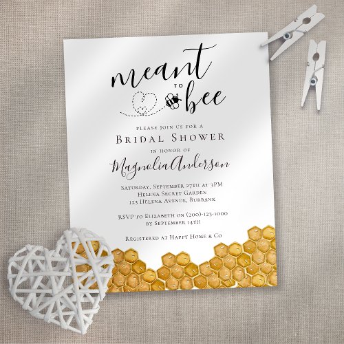 Budget Meant to Bee Bridal Shower Invitation