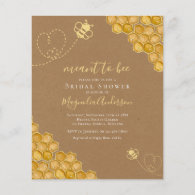 Budget Meant to Bee Bridal Shower Invitation