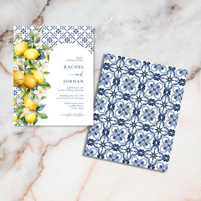 Budget Mediterranean Lemon Wedding Invitations Flyer (Creator Uploaded)