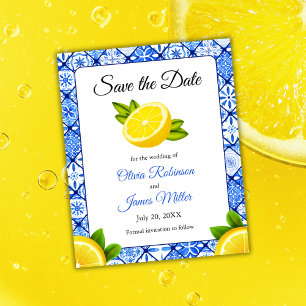 Budget Mediterranean Lemon Wedding Save the Date
