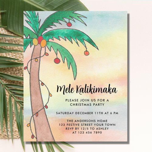 Budget Mele Kalikimaka Party Invitation