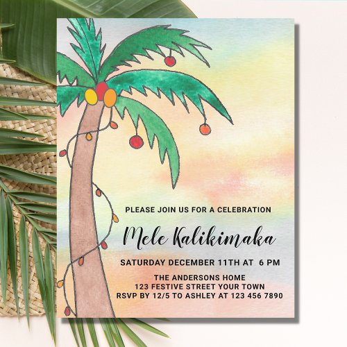 Budget Mele Kalikimaka Party Invitation