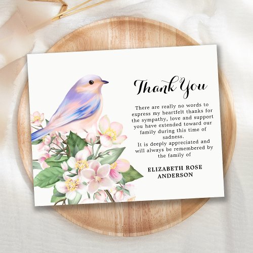 Budget Memorial Bird Floral Sympathy Thank You