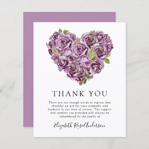 BUDGET Memorial Thank You Card  Hydrangea Heart