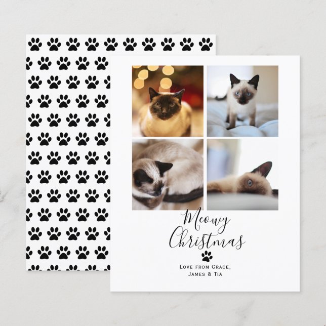 BUDGET Meowy Christmas Pet Cat Christmas Card (Front/Back)