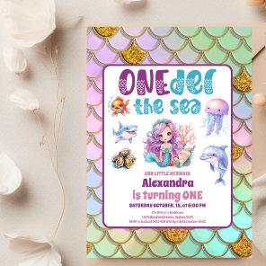 Budget Mermaid 1st Birthday Party  Flyer