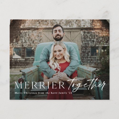 Budget Merrier Together Photo Christmas Card