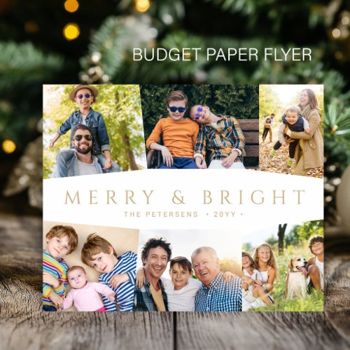 Budget Merry and Bright holiday 6 photo card Flyer