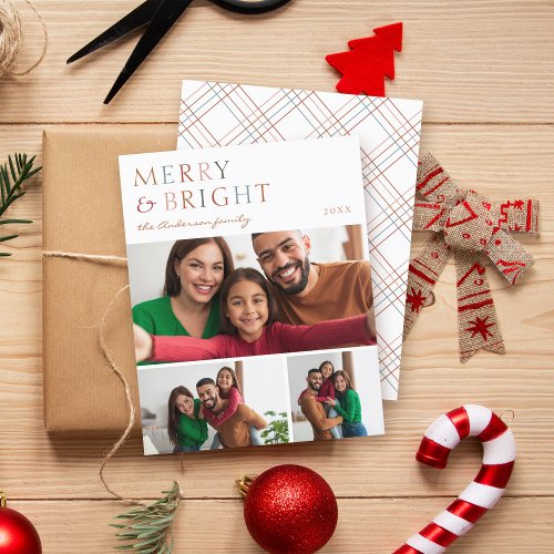 Budget Merry  Bright 3 Photo Collage Christmas