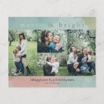 Budget Merry Bright Abstract Photo Holiday Card