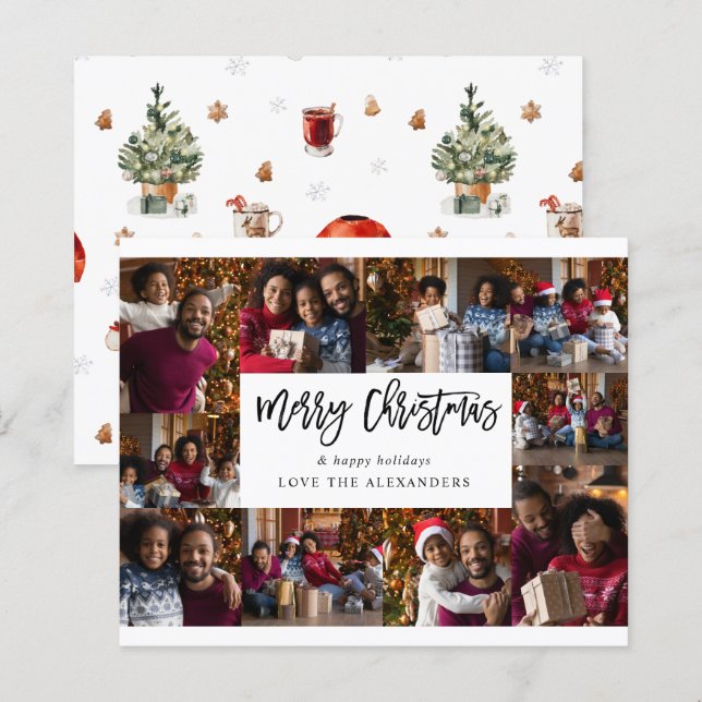 Budget Merry Christmas 10 Multi Photo - White (Front/Back)