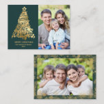 Budget Merry Christmas 2 Photo Gold Note Card