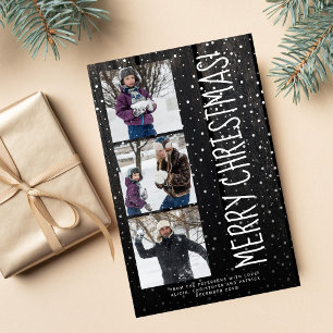 Budget Merry Christmas 3 photo rustic Holiday Card