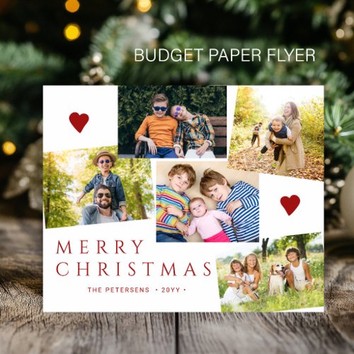 Budget Merry Christmas 5 photos holiday card Flyer