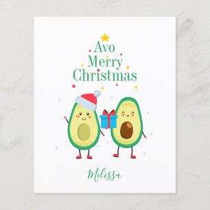 Budget Merry Christmas Avocado Illustration Custom Flyer