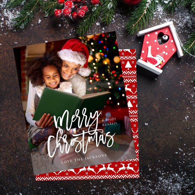 Budget Merry Christmas Calligraphy Vertical Photo Flyer (Creator Uploaded)