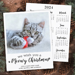 Budget Merry Christmas Cat Pet Photo 2024 Calendar
