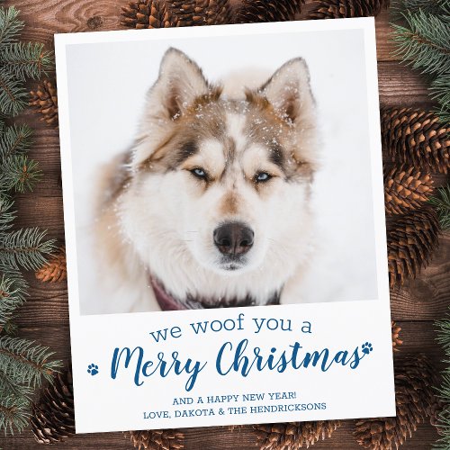 Budget Merry Christmas Custom Dog Pet Photo Card