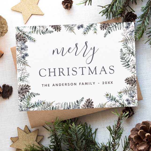 Budget Merry Christmas Dusty Blue Greenery (Creator Uploaded)