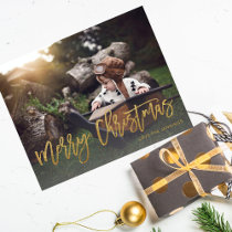 Budget Merry Christmas Gold Glitter Script Photo F Flyer