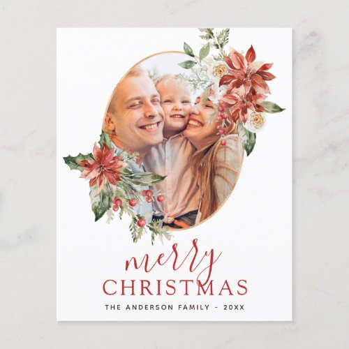 Budget Merry Christmas Greenery Photo Holiday Flyer