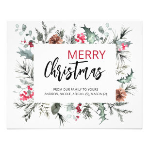 Budget Merry Christmas Holiday Greenery 2023  card Flyer