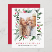 Budget Merry Christmas Holiday Photo Card