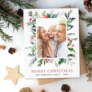 Budget Merry Christmas Holiday Photo Card Flyer