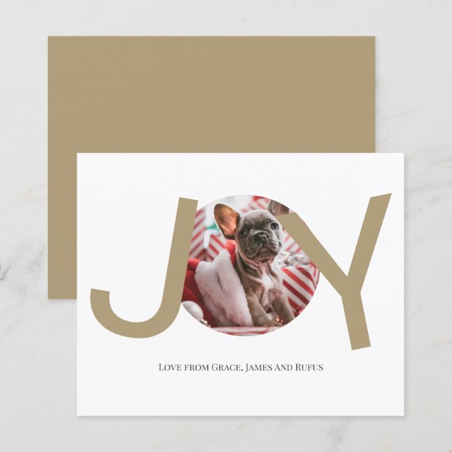 BUDGET Merry Christmas Joy Photo Card (Front/Back)