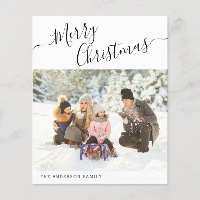 Budget Merry Christmas Modern Minimal 2025 Photo (Front)