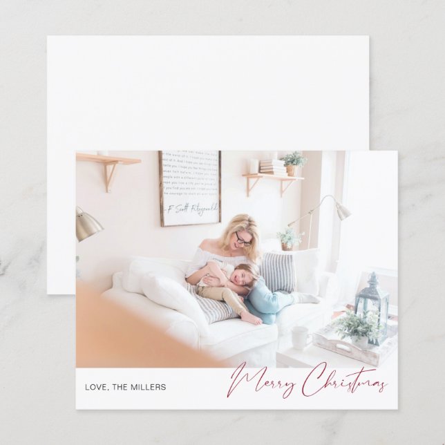 Budget Merry Christmas Modern Minimalist Photo 2 (Front/Back)