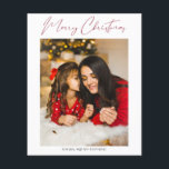 Budget Merry Christmas Modern Minimalist Photo Flyer<br><div class="desc">******* MATTE PAPER IS THIN. UPGRADE FOR A THICKER PAPER. NO ENVELOPES INCLUDED. FOR CARD STOCK, THICKER CARDS, CHECK OUT THE LINK BELOW. CARD STOCK, THICKER CARDS HAVE AN OPTION FOR ENVELOPES OR INCLUDES THEM******** Save money on cards with a paper flyer. Warm your family and friends' holidays with your...</div>
