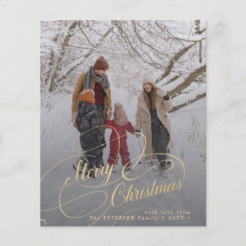 Budget Merry Christmas multi photo Holiday Card