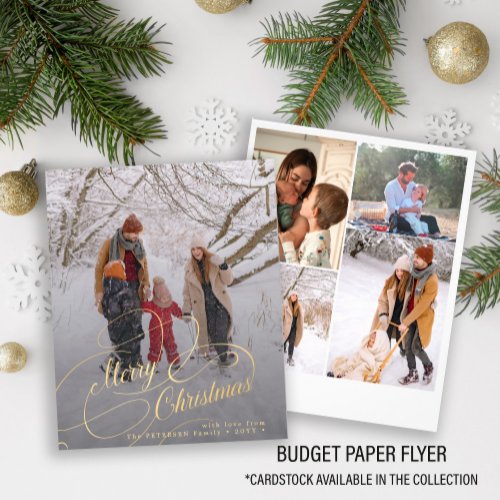 Budget Merry Christmas multi photo Holiday Card Flyer