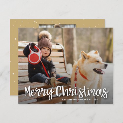 Budget Merry Christmas Multiple Photo Holiday Card
