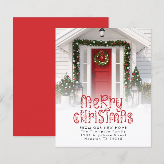 BUDGET Merry Christmas New Home Photo Reindeer  (Front/Back)