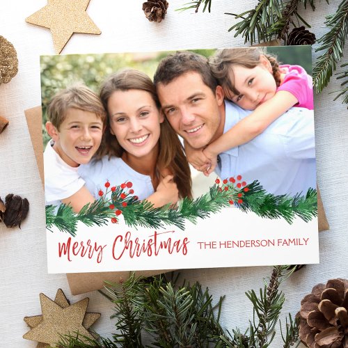 Budget Merry Christmas Photo Card Flyer