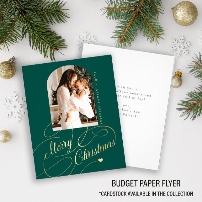 Budget Merry Christmas photo elegant holiday card Flyer (Creator Uploaded)