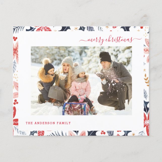 Budget Merry Christmas Photo Modern 2022 Card Flyer (Front)