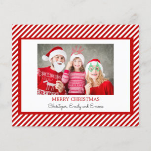 Budget Merry Christmas Red White Photo Card Flyer