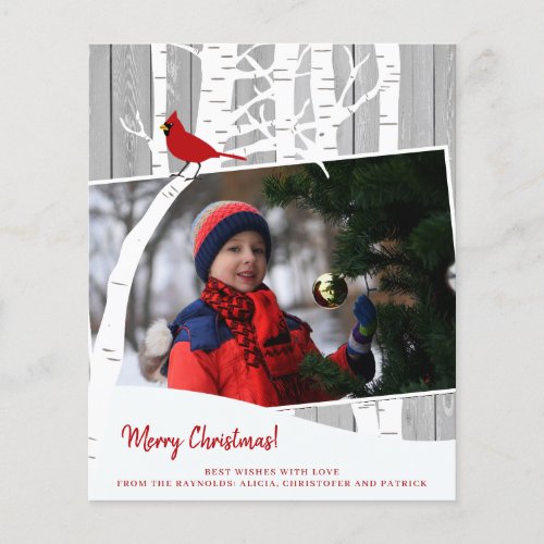 Budget Merry Christmas rustic photo holiday Flyer