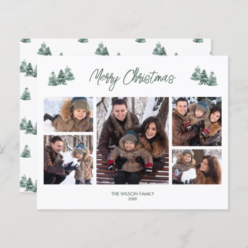 Budget Merry Christmas Rustic Pines Photo Card