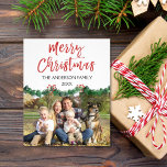 Budget Merry Christmas Script Photo Card Flyer<br><div class="desc">Budget Merry Christmas Garland Hand Lettered Script Family Photo Card. The photo and text of this hand lettered brush script can be updated and customized with your photo,  year and family name.</div>