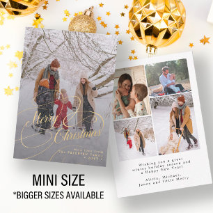Budget Merry Christmas script photo holiday card