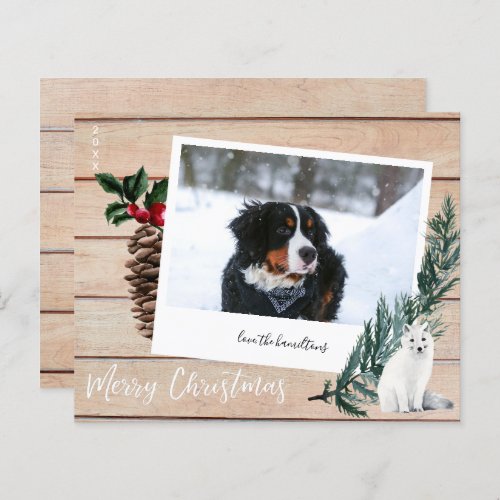 Budget Merry Christmas Wood Dog  Instant Photo